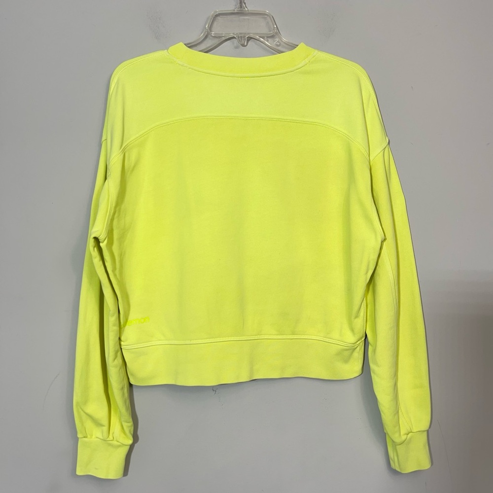 Lululemon Perfectly Oversized Cropped Crew Neon Garment Dye Highlight Yellow 4 - Picture 7 of 15